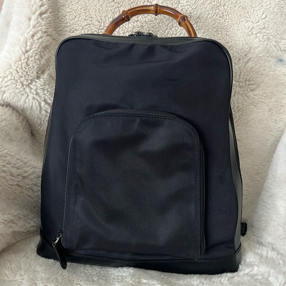 Gucci Handbags - VTG Gucci Bamboo Sling Backpack